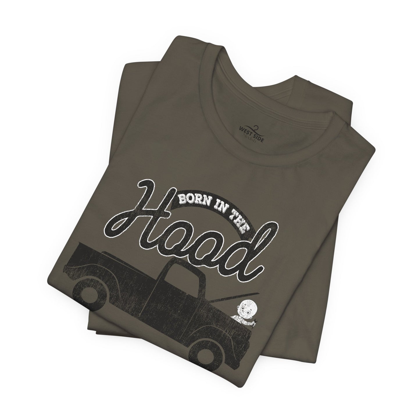 Born in the Hood Mechanics Tee, Unisex Graphic Shirt, Auto Enthusiast Gift, Father's Day Present, Vintage Truck Design