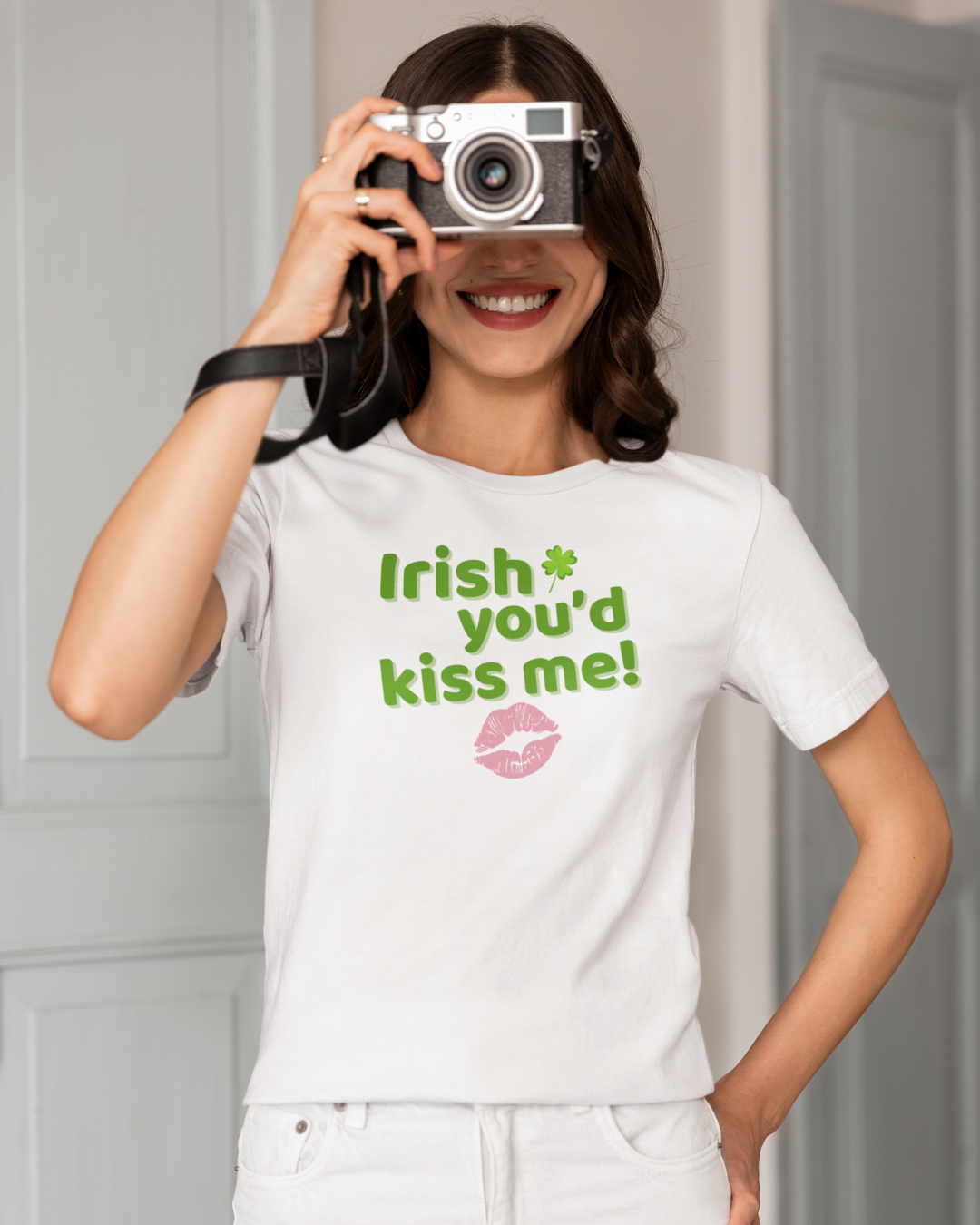 Irish You'd Kiss Me! Unisex Tee, Fun St. Patrick's Day Shirt, Shamrock Graphic Tee, Holiday Party Top, Cute Gift Idea