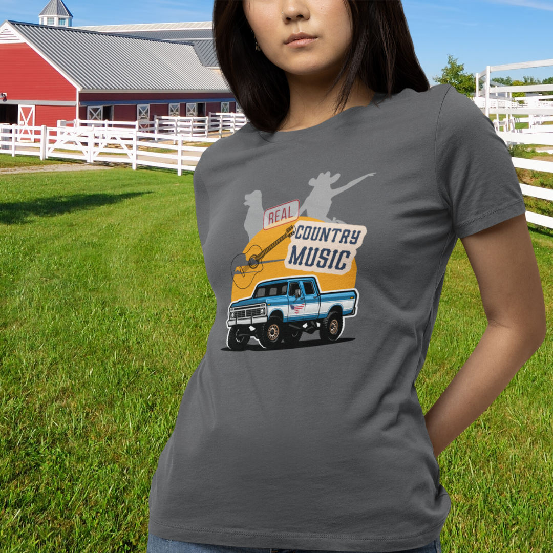 Country Music Unisex Jersey Tee, Music Lover Gift, Vintage Truck Shirt, Casual Summer Wear, Real Country Music T-Shirt